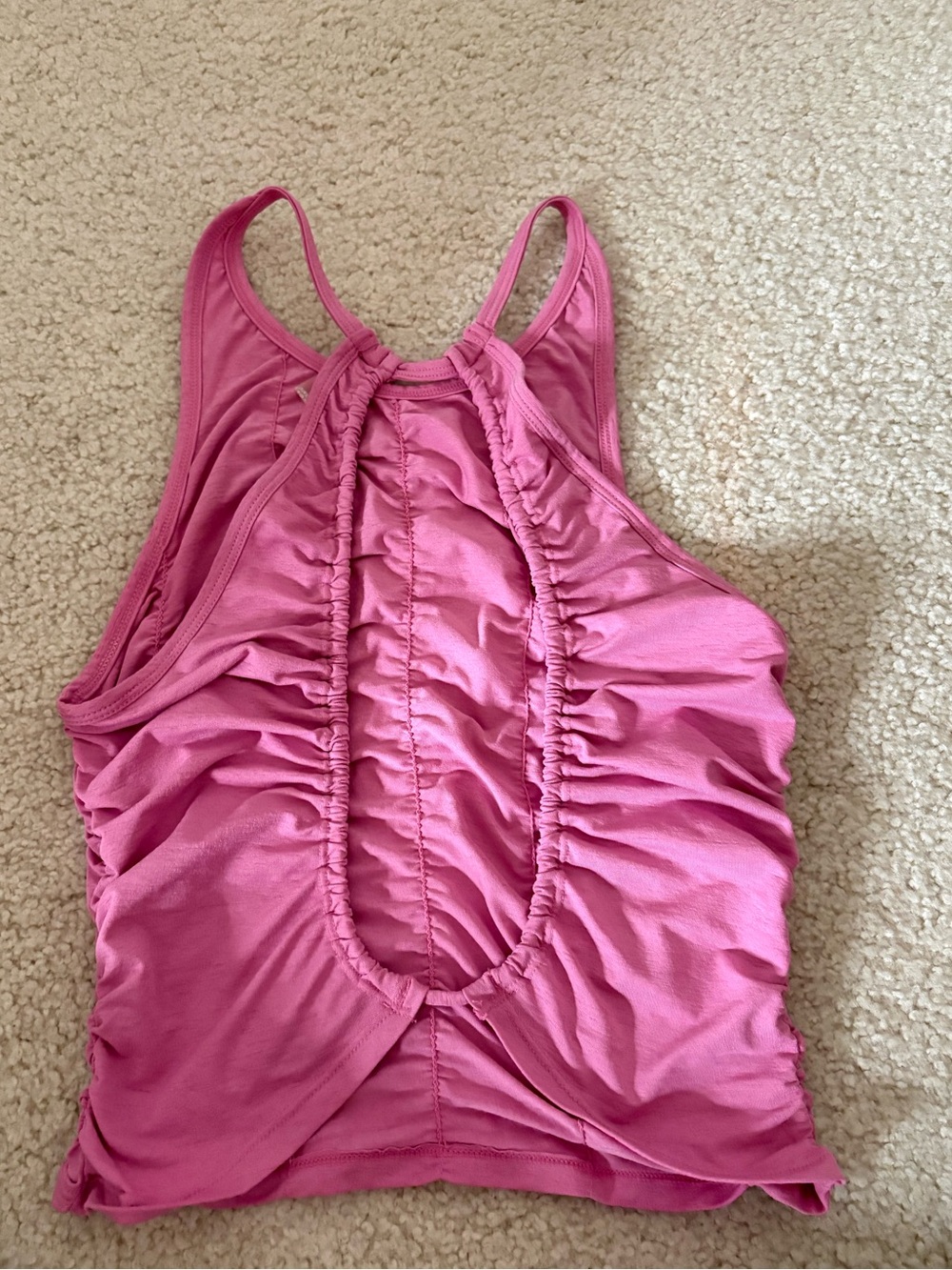 FP Movement by Free People Pink Ruched Racerback Tank - Picture 2 of 3